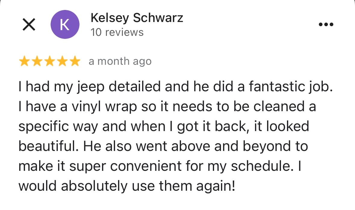 Customer testimonial