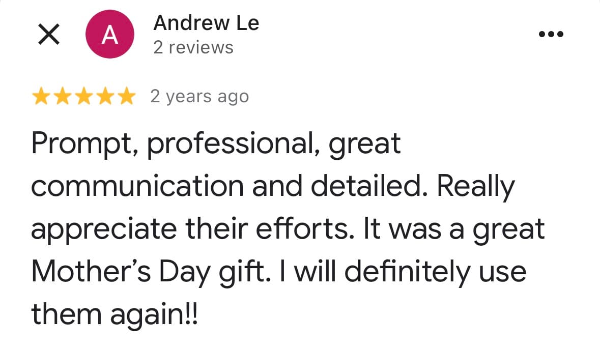 Customer testimonial