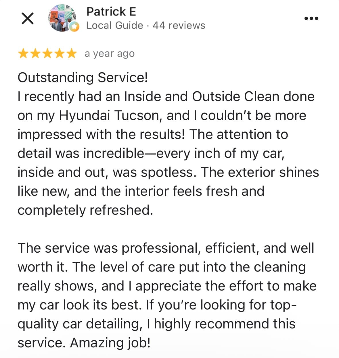 Customer testimonial